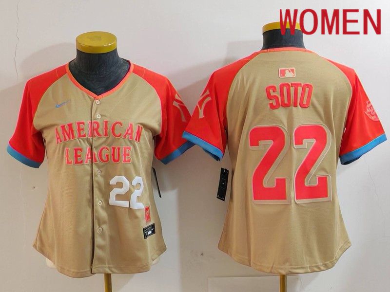 Women New York Yankees #22 Soto Orange All star 2024 Nike MLB Jersey style 3->pittsburgh pirates->MLB Jersey